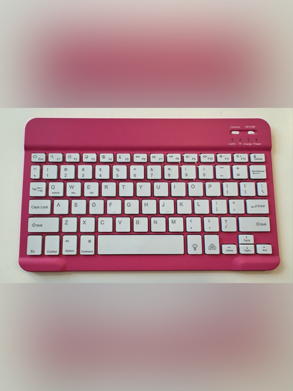Wireless Bluetooth Keyboard for iPad iOS Android Windows Pink Backlit